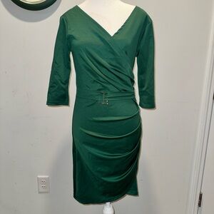 Chic Forest Green Wrap Dress